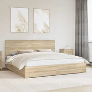 Struttura del letto con testiera Rovere Sonoma 200 x 200 cm 3411266