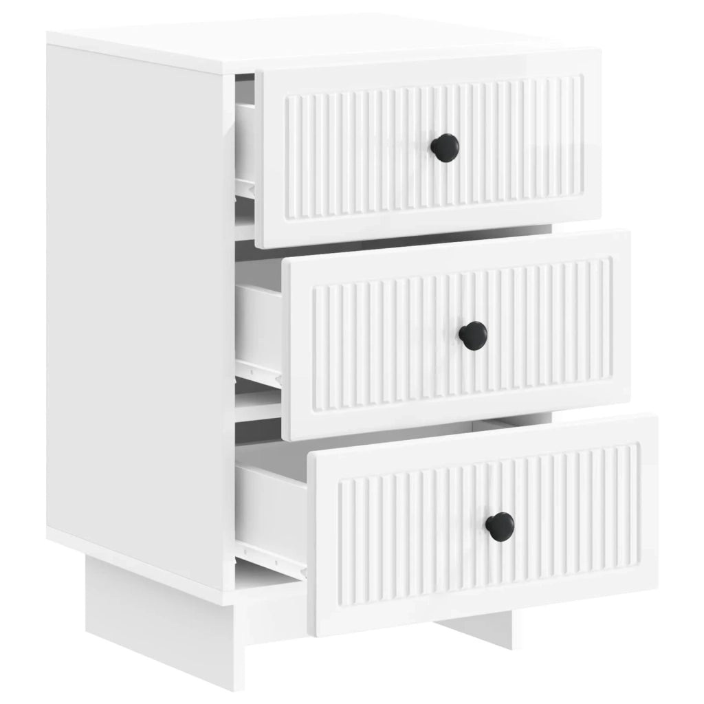 Armadio da Notte con cassetto Bianco Lucido 43 x 41 x 66,5 cm