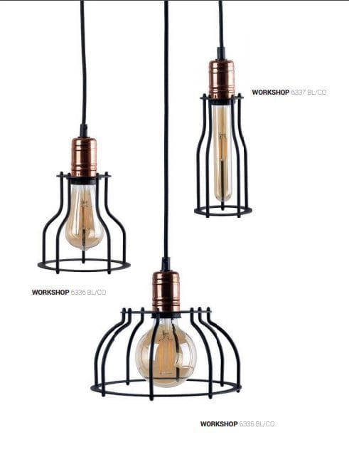 Lampada a sospensione Nowodvorski Workshop nera rame 6337