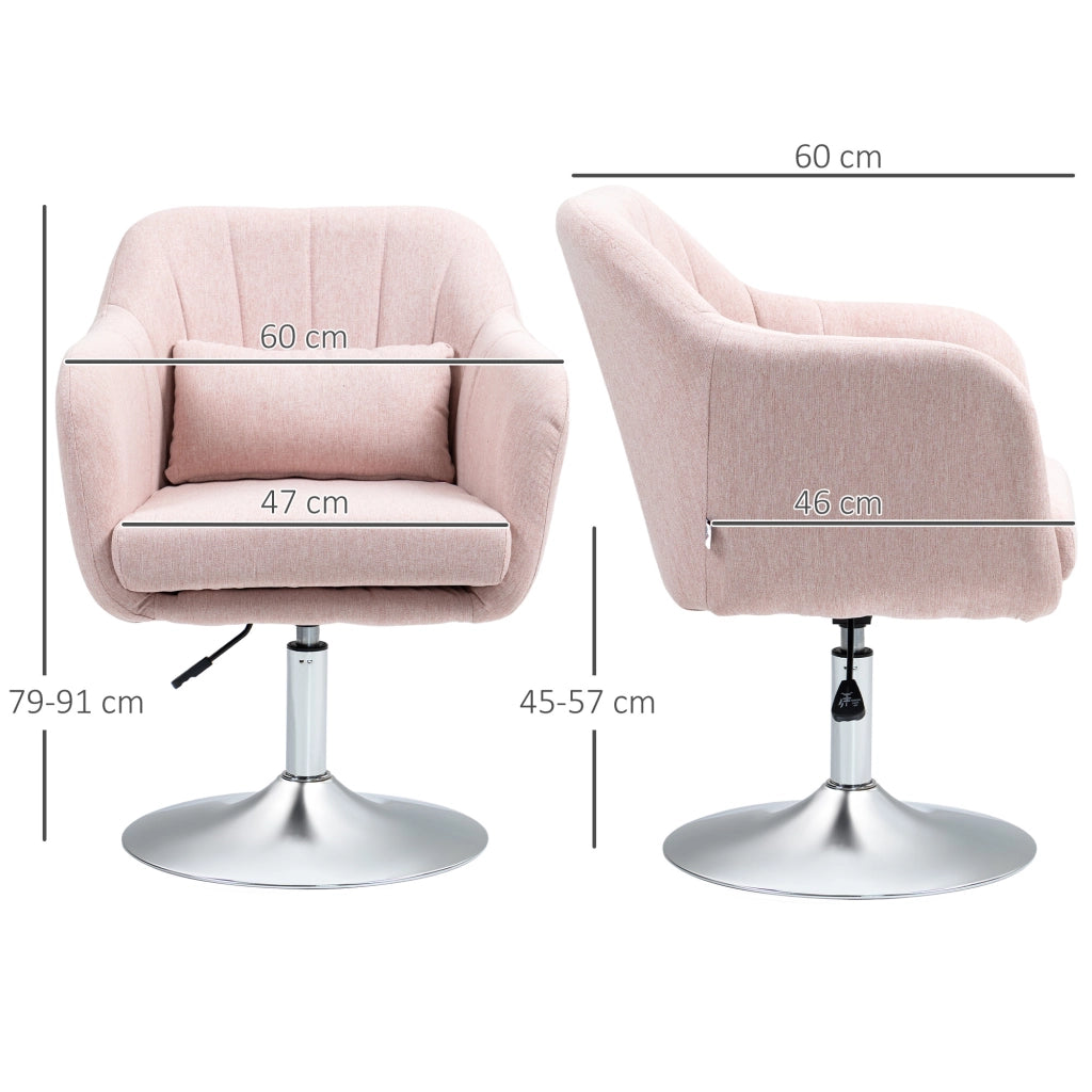 Poltrona da soggiorno girevole 360¡ã ¨C Xylo ¨C rosa con cuscini lombari regolabile in altezza
