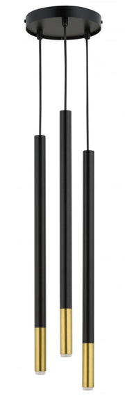 Lampada a sospensione minimal nera/oro Sopel Due 3 G9