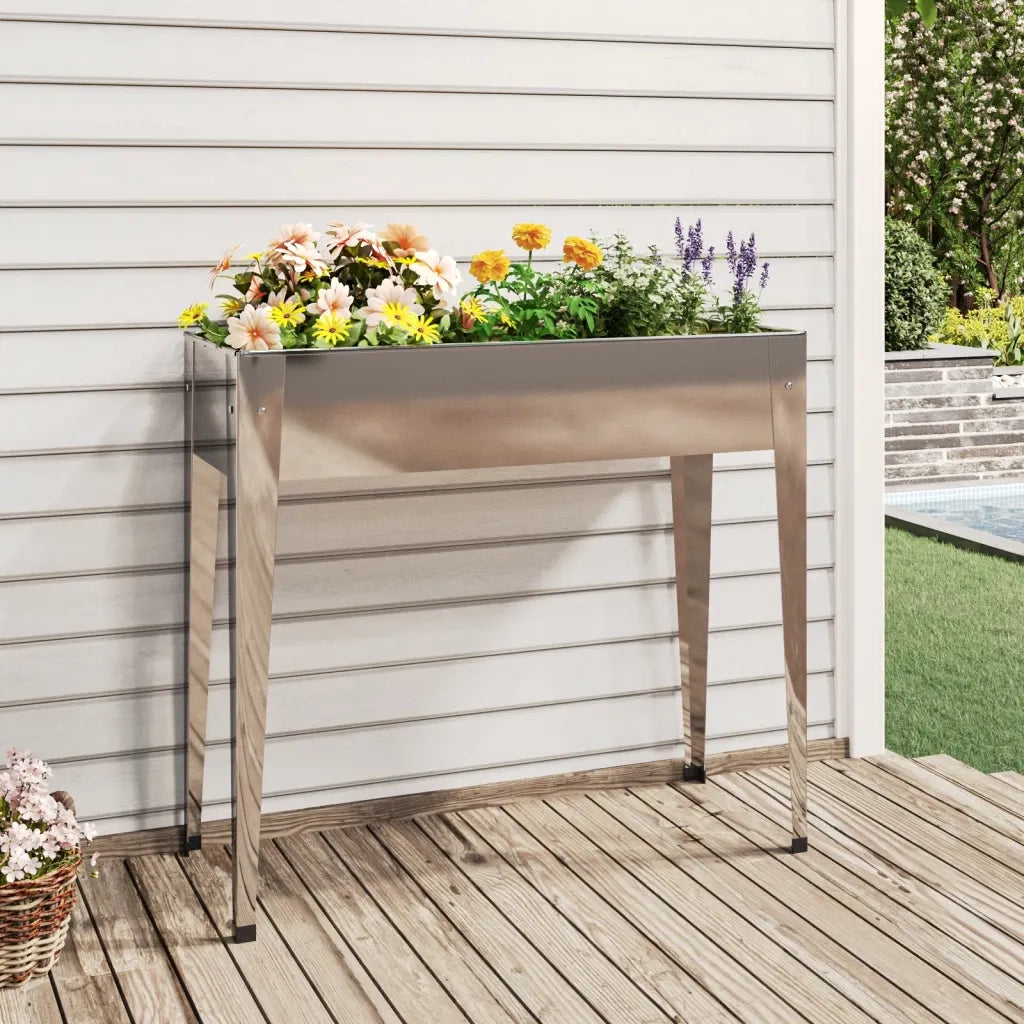 Fioriera | Cassetta per fiori | Vaso da Giardino 100,5x40,5x90 cm Acciaio Zincato