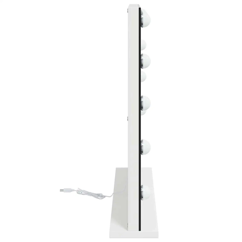 Specchio LED da Vanità Bianco 58 x 10 x 47 cm Vetro e acciaio 42020527