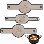 Set di 3 grandi mattoncini di silicone grigi, ovoidali e circolari, con trattamento antiscivolo, facile da pulire e riutilizzare, con maniglie estese per un facile spostamento del pane.