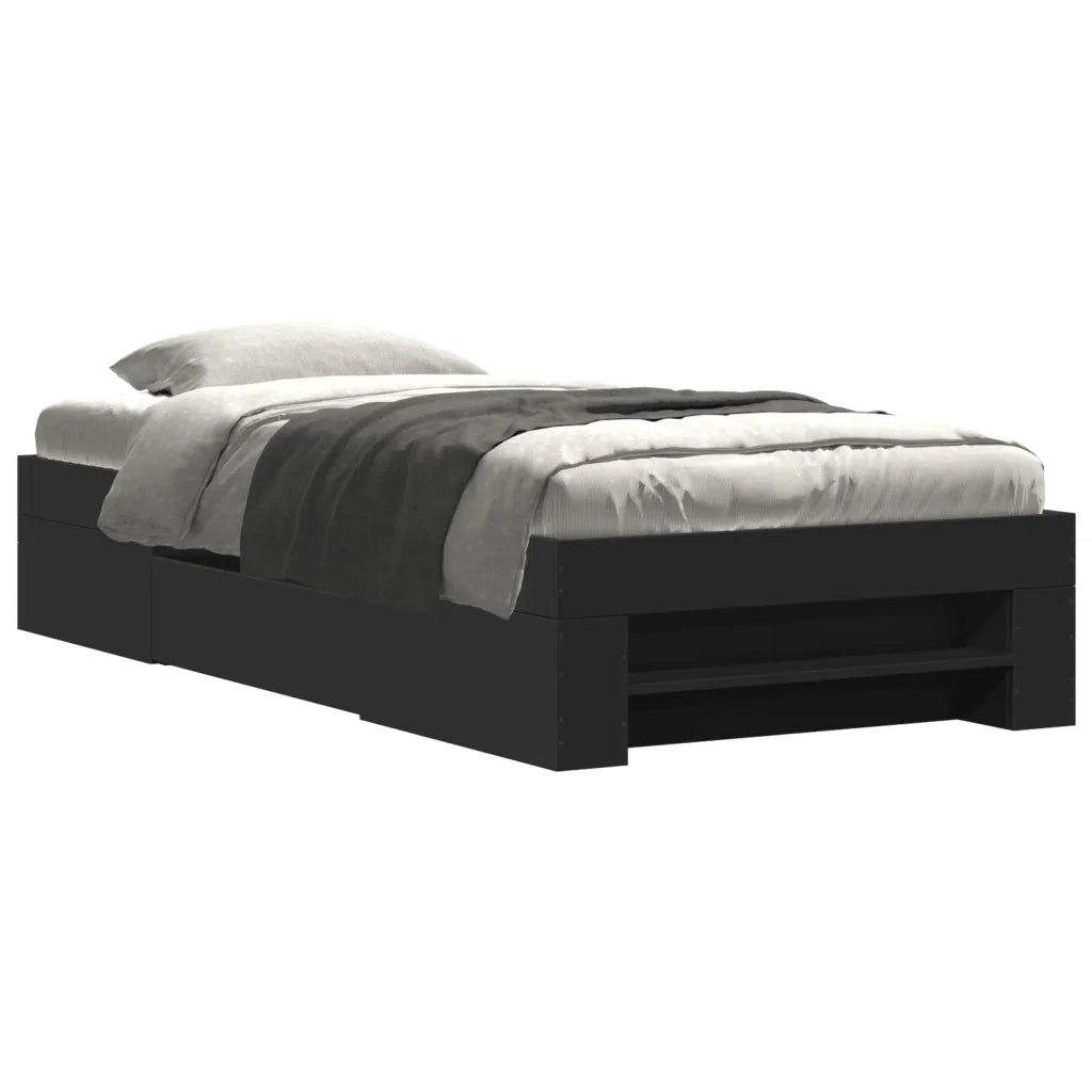 vidaXL Giroletto Nero 90x190 cm in Legno Multistrato