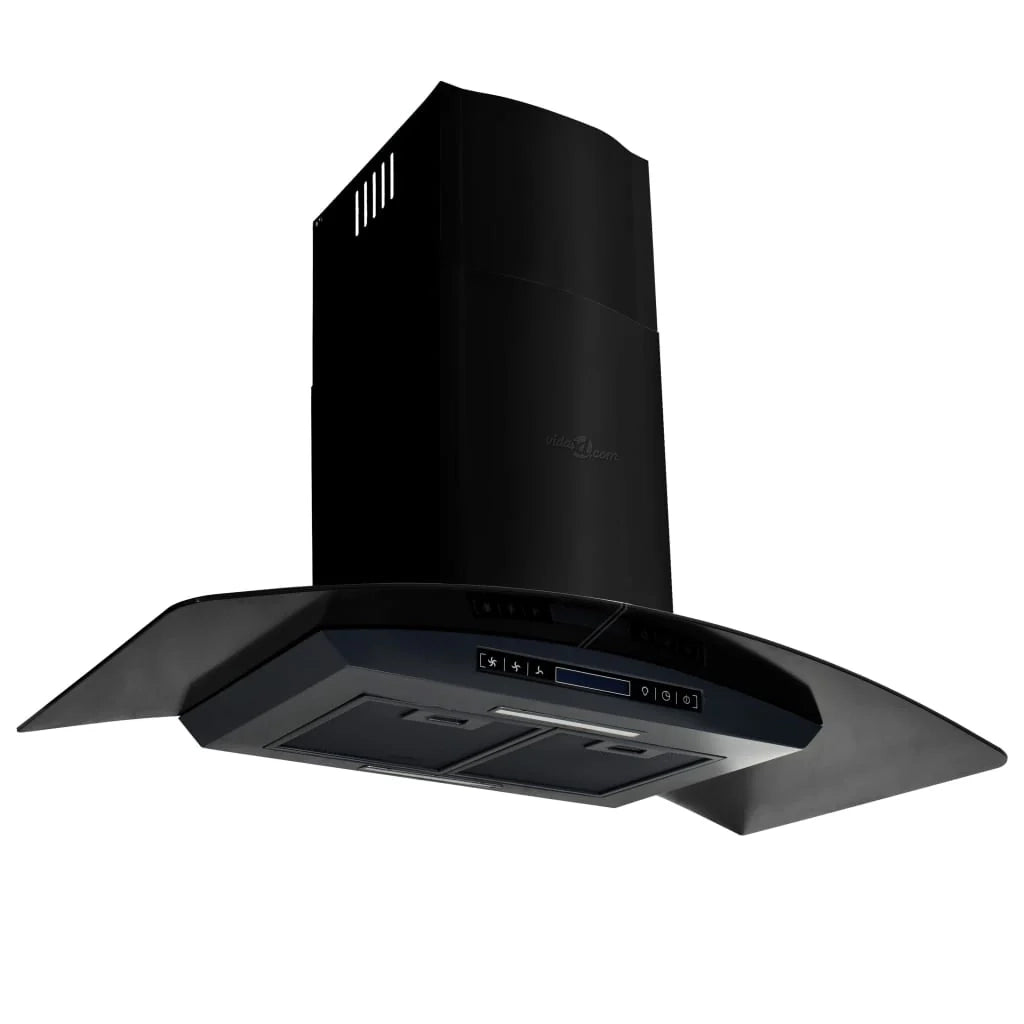 Cappa aspirante a parete in acciaio inox 756 m³/h 90 cm nero 02_0005864