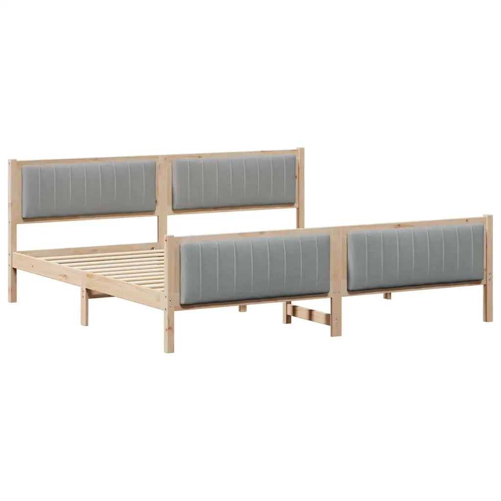 Struttura del Letto Marrone e grigio chiaro 200 x 200 cm 3394298