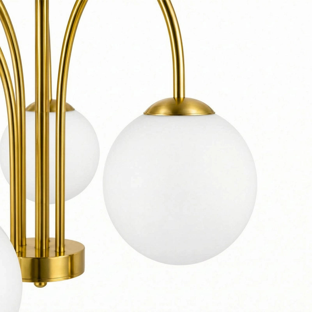 Lampadario Moderno 6 Luci Sfera G9 Lampada Sospensione Bronzo Pendente Luce Tavolo Cucina Soggiorno Camera Letto