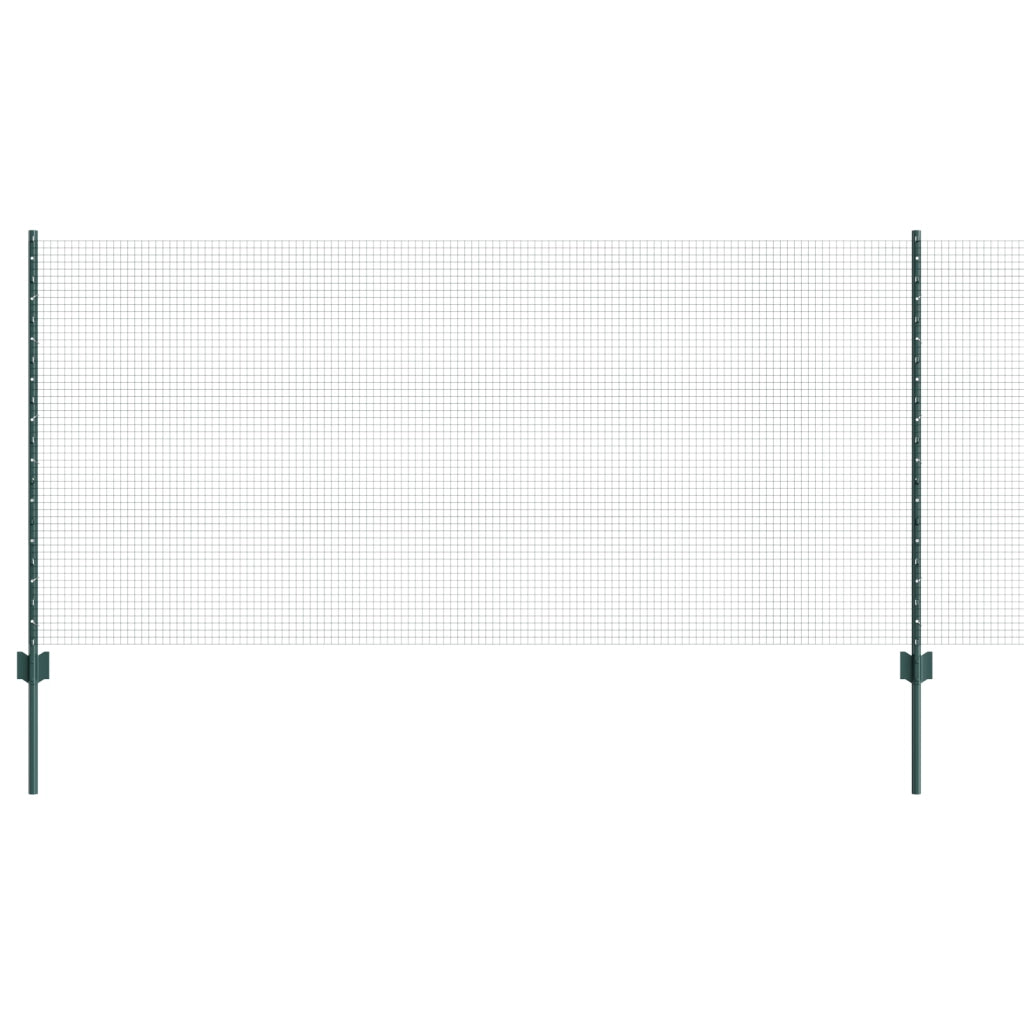 Recinzione in Rete Saldato con 44 U Post Verde 1x100 m Acciaio