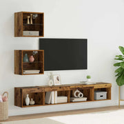 Mobile Porta TV con LED 5 pz-Credenza per TV Legno vecchio 500376