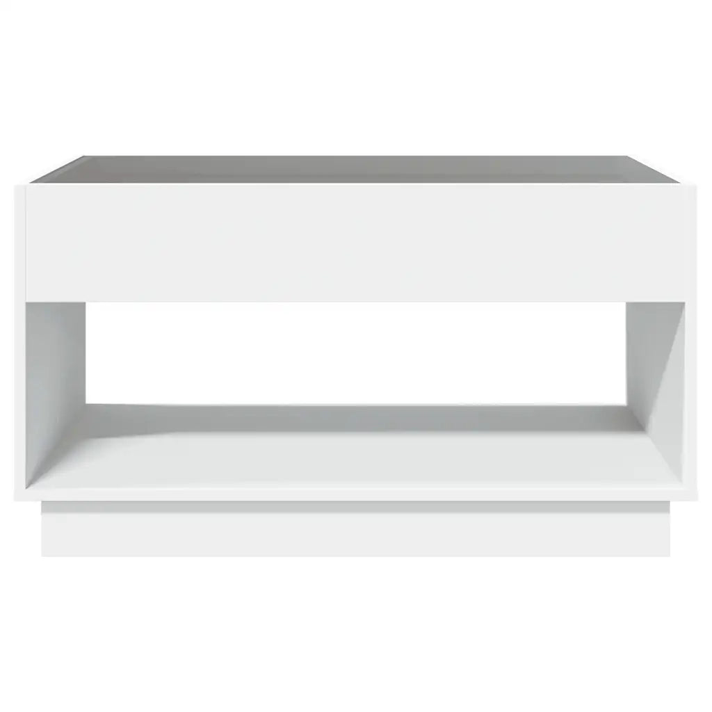 Tavolino da salotto | Tavolino da caff¨¨ | Tavolino da Soggiorno con LED Infinity Bianco 90x50x50 cm
