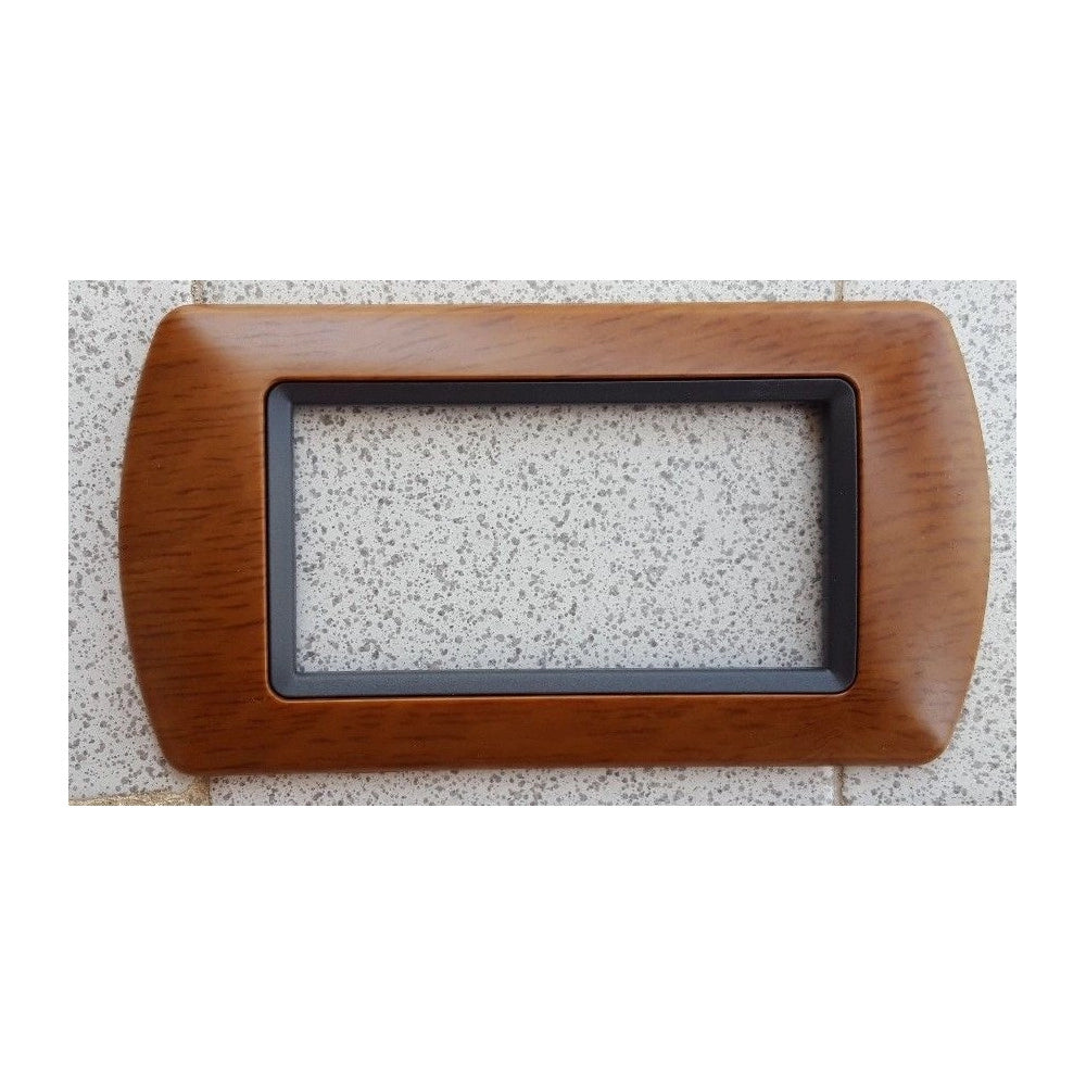 Trade Shop - Placchette Placche In Abs Compatibili Per Serie Living International Placca - Legno Chiaro -3 Fori     -