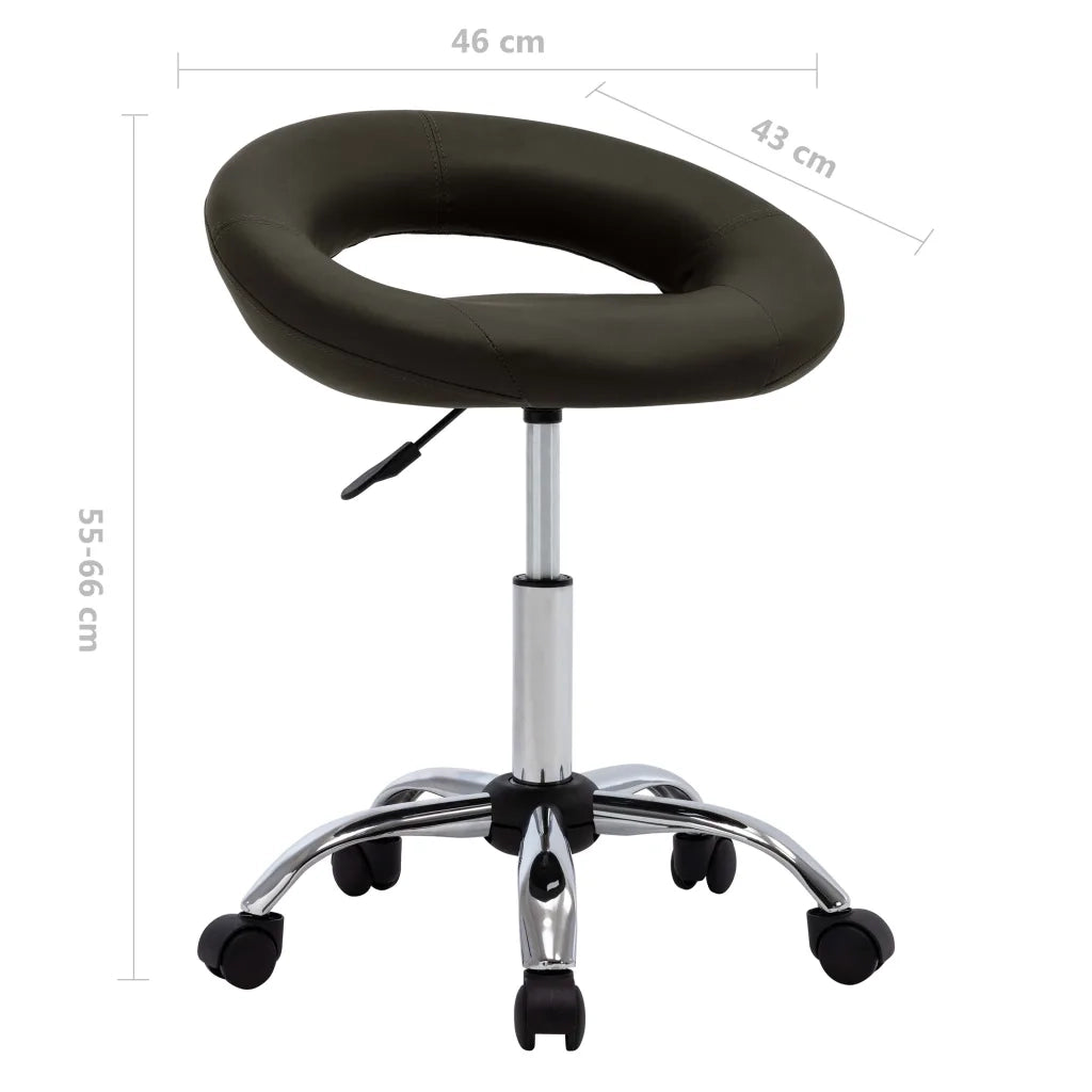 Sedia da Lavoro con Ruote Marrone in Similpelle 323666