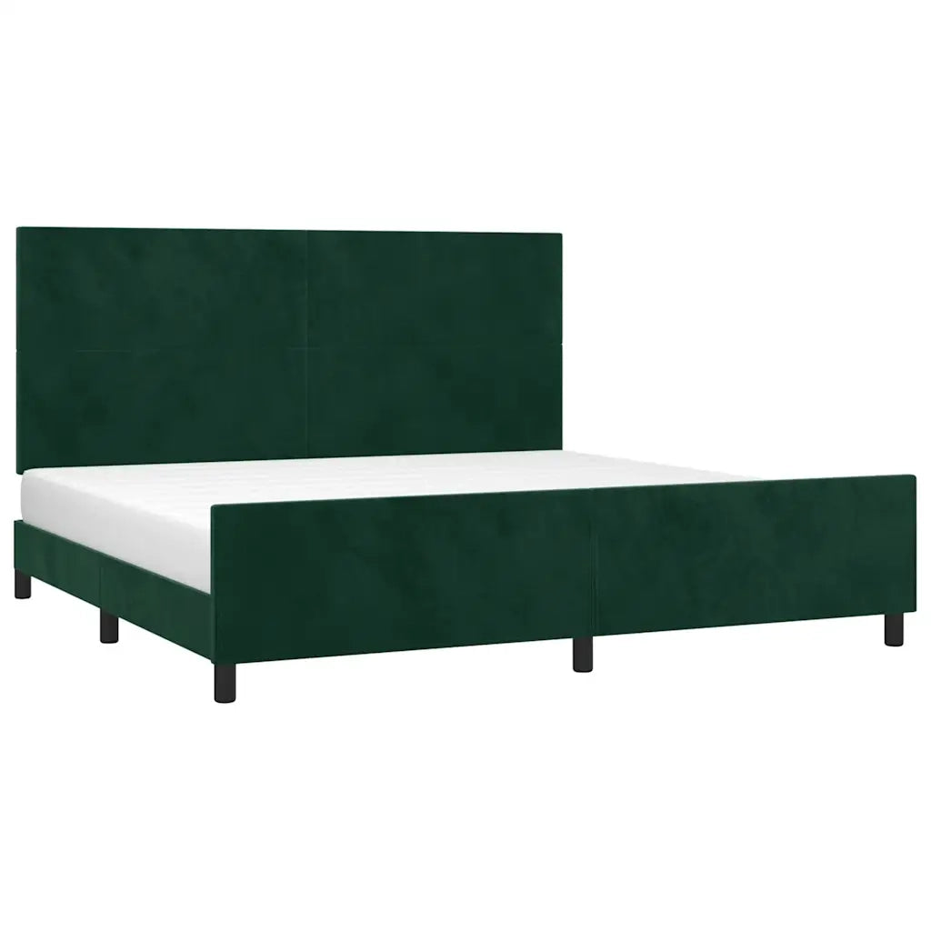 Giroletto senza Materasso Verde Scuro 200x200 cm in Velluto 3125656