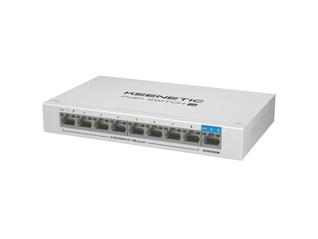 Keenetic poe+ switch 9 switch 9 porte gigabit con 8 porte poe+ e 120w di potenza erogabile - KN-4710-01-EU