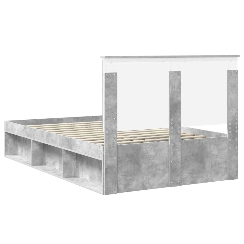 Struttura del letto Calcestruzzo 120 x 190 cm Pino massello 3409375