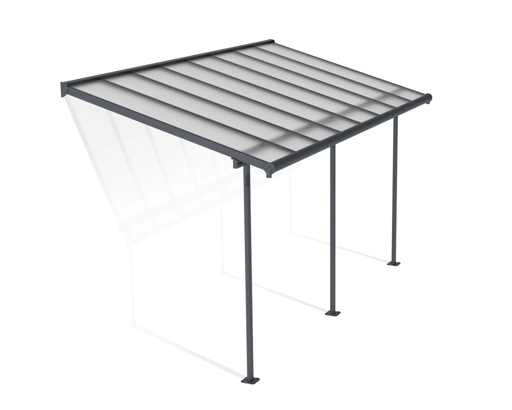 Pergola Sierra Addossata in Alluminio  2.3X4.5 m Grigio