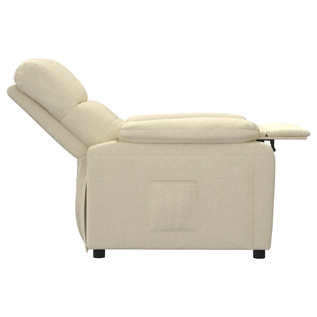 vidaXL Poltrona Reclinabile in Tessuto Crema