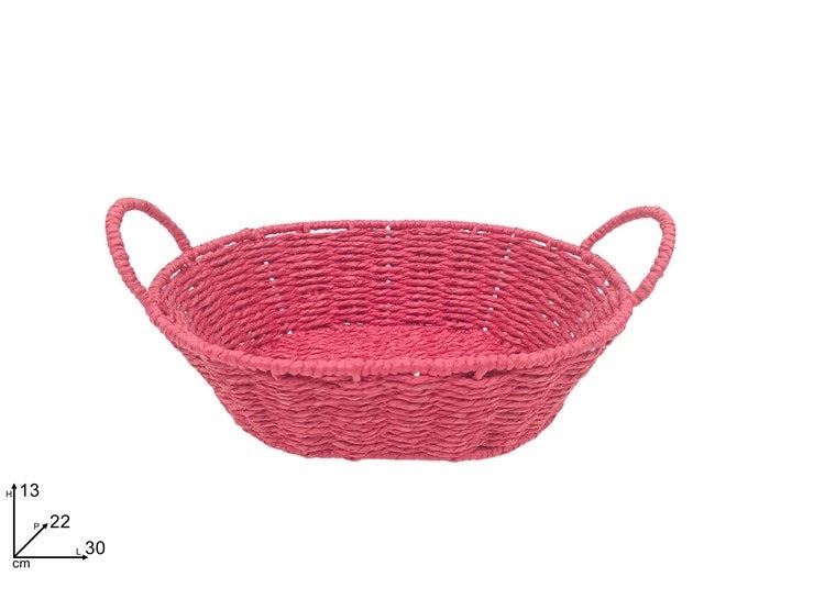 Cesta Ovale Regalo Festività Natale Pasqua Rossa 30 x 22 cm