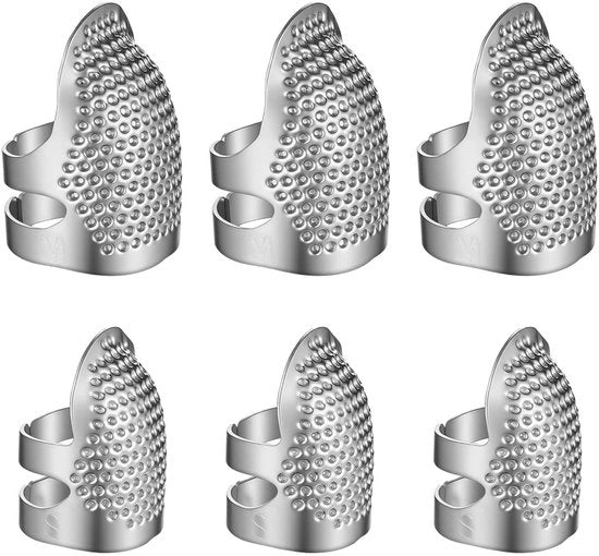 Set di Dadi di Protezione - Anello di Protezione - Lavorazione a Maglia Manuale - Materiale Flessibile - 6 Pezzi - Colore Argento
