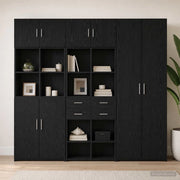Armadio per la conservazione con ripiani Rovere Nero 3446672