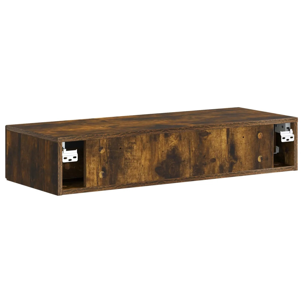 Tavolino da Parete Laterale Rovere Fumo 87,5 x 34,5 x 17 cm 898670