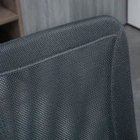 Sedia da Ufficio Ergonomica Altezza Regolabile Base Cromata Girevole a 360°, Rivestimento a Maglia Grigio Scuro