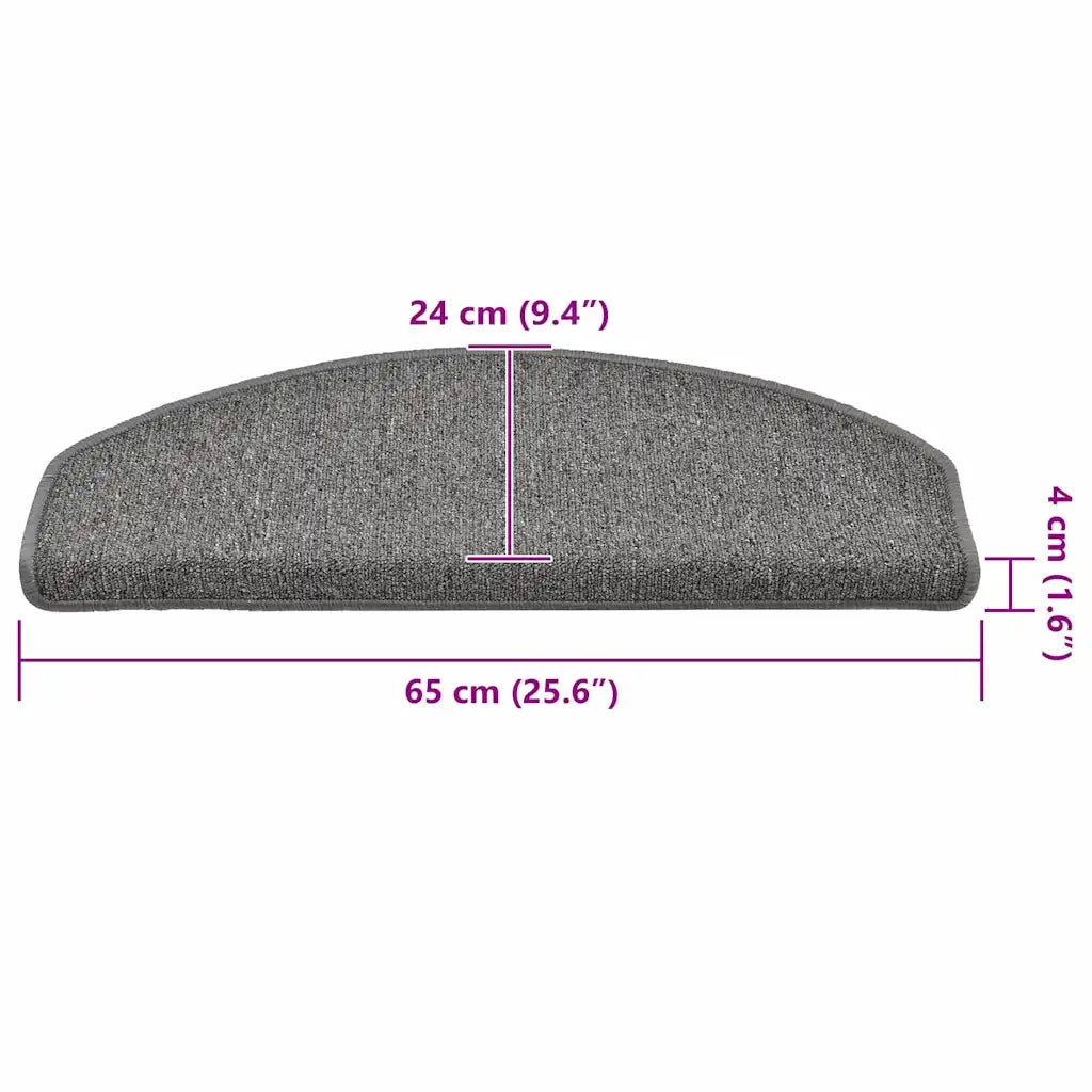 Tappetini per scale 30 pz 65x24x4 cm Grigio scuro Semicircolari Grandi