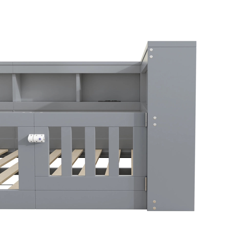 Daybed 140x200 cm con vano laterale, rete a doghe e presa USB