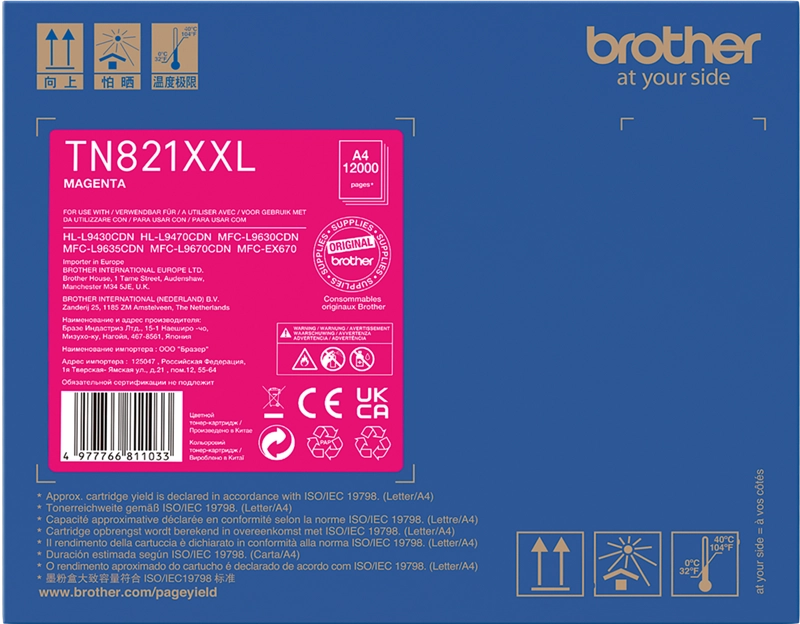 Brother TN-821XXLM cartuccia toner 1 pz Originale Magenta
