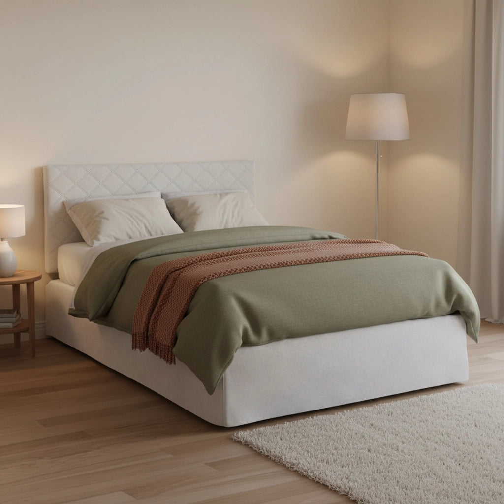 Anas, Letto Piazza e Mezza Sfoderabile Made in Italy, Bianco