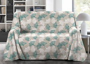 Telo Arredo Granfoulard Copritutto Salvadivano 100% Cotone Dis. Ginko - Matrimoniale - Verde