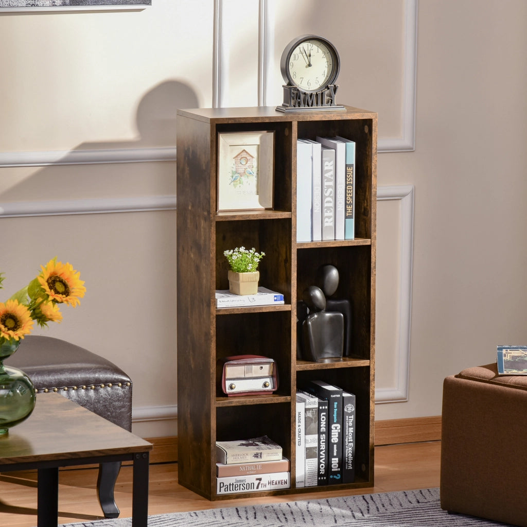Libreria Rustica in Legno con 7 Ripiani ¨C Zephmum ¨C Marrone 50x24x106 cm