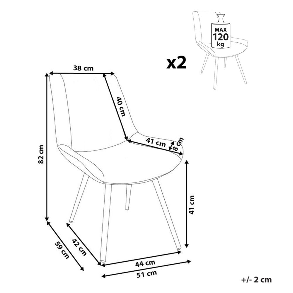 Set di 2 sedie da pranzo in tessuto bouclè bianco braccioli schienale intagliato gambe in metallo moderna industriale