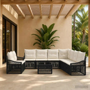 Set Divano da Giardino 10 pcs Nero polyrattan 3436048