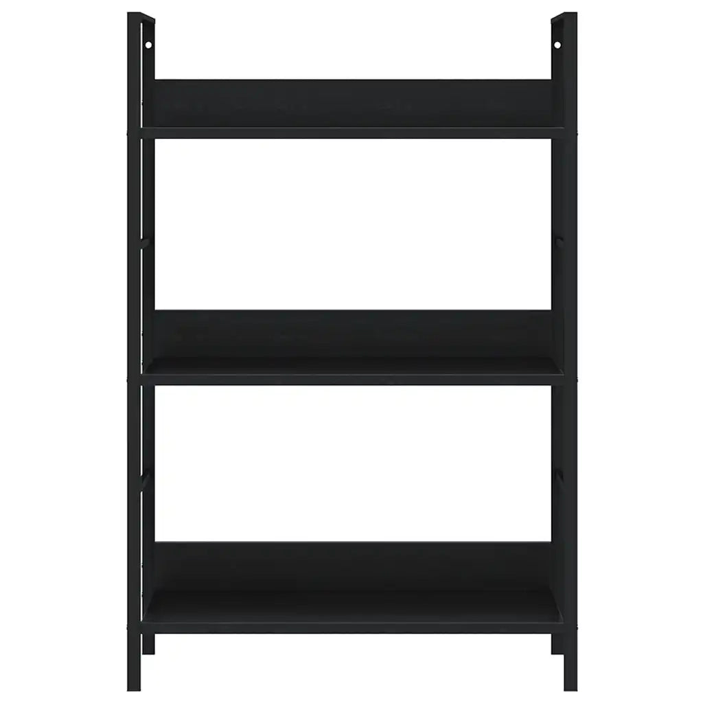 Scaffale Libri 3 Ripiani Nero 60x27,6x90,5 cm Legno Multistrato 288218