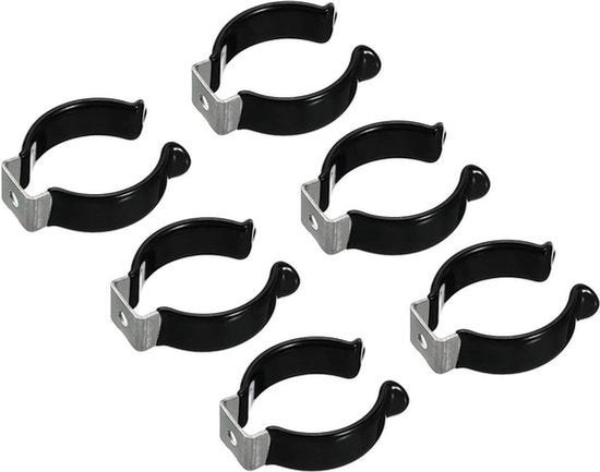 Montaggio LED per Lampade a Clip - Supporto per Lampade - Acciaio Inossidabile - Otre - Piastrine - Sostegno - Kit di Montaggio - Nero - Pacchetto da 6.