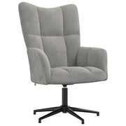 Poltrona | Sedia Relax Grigio Chiaro in Velluto