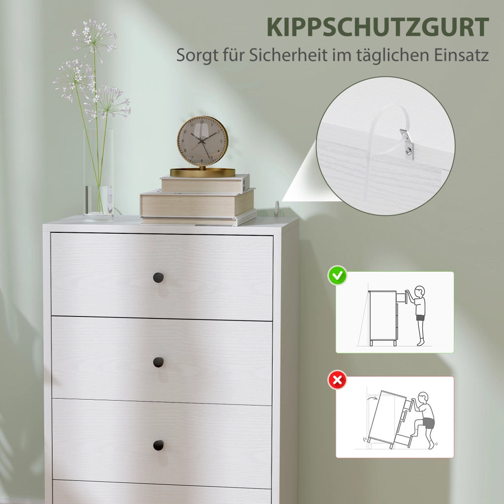 Cassettiera 7 Cassetti Moderna ¨C zephmum ¨C 47x29x75 cm Bianco