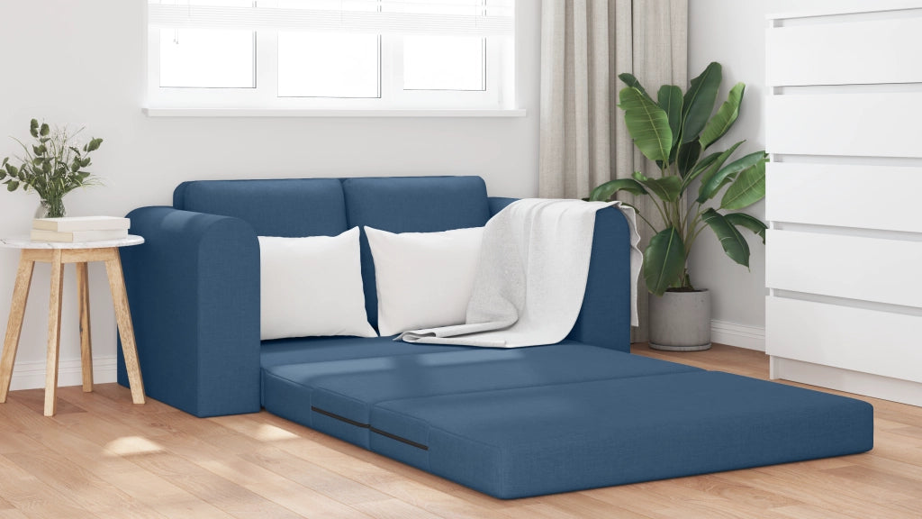 Divano Letto 2-in-1 Blu 148x71x83 cm in Tessuto