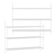 Set di 2 mensole da parete con 3 ripiani regolabili 50 x 60 x 15 cm bianco 03_0007101