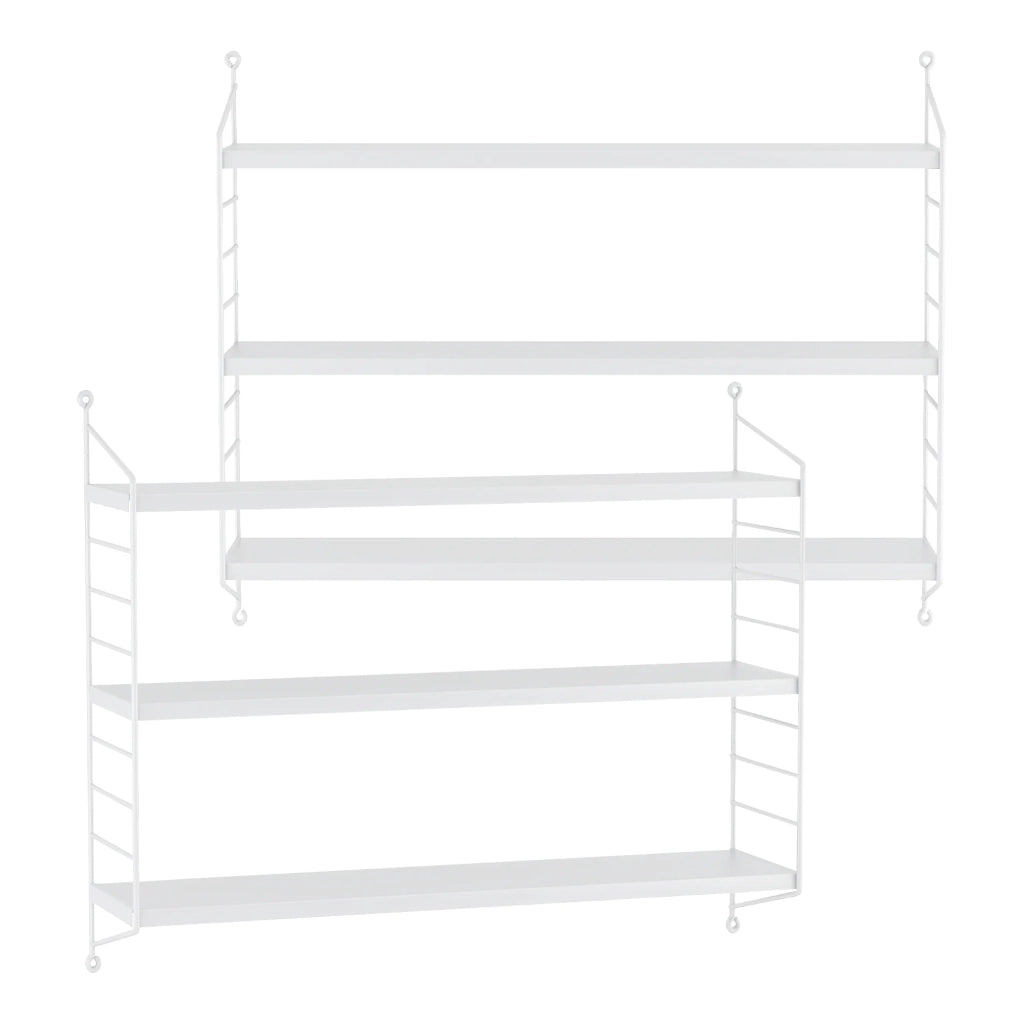 Set di 2 mensole da parete con 3 ripiani regolabili 50 x 60 x 15 cm bianco 03_0007101