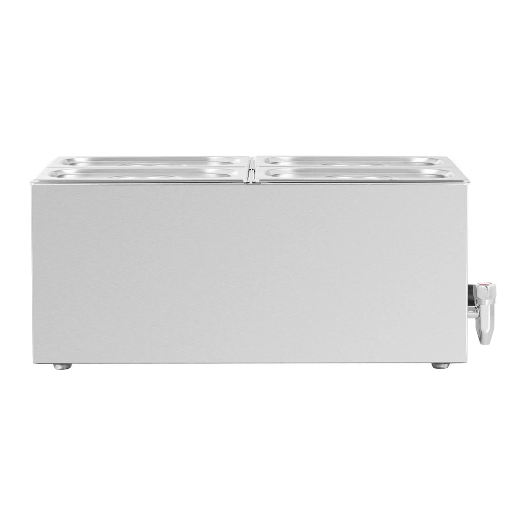Scaldavivande/bagnomaria professionale 600 watt 4 x GN 1/4 rubinetto di scarico 14_0004220