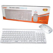 Trade Shop - Kit Tastiera + Mouse Slim Sottile Wireless 2.4ghz Fino A 10 Mt Cs3100 102 Tasti -