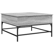 Tavolino salotto | Tavolino da caff¨¨ | Tavolino da Soggiorno Grigio Sonoma 80x80x45 cm Multistrato Metallo