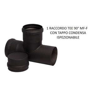 kit tubi stufa a pellet tubi acciaio nero montaggio 80mm curva guarnizione tee