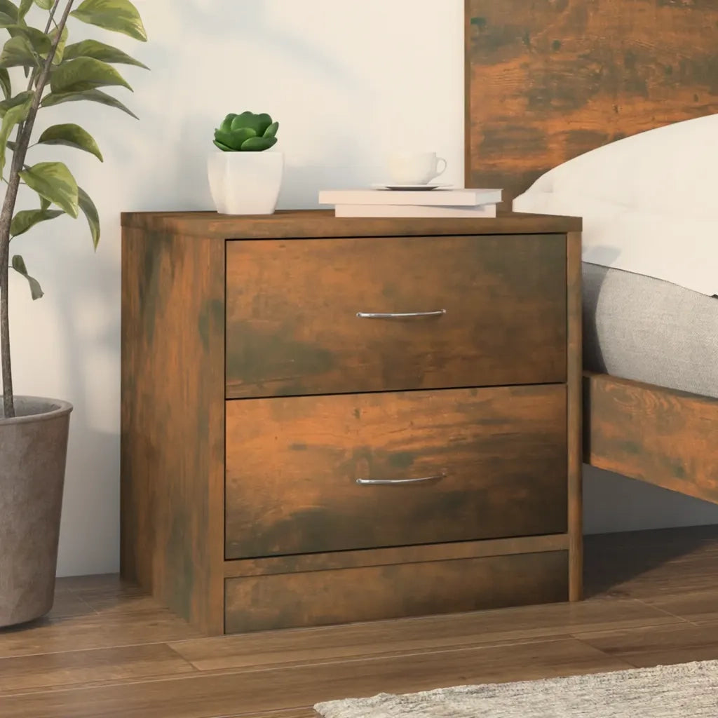 Comodino-Tavolino da notte Rovere Fumo 40x30x40 cm in Legno Ingegnerizzato