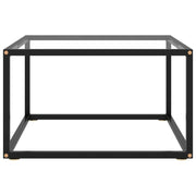 Tavolino da Salotto Nero con Vetro Temperato 60x60x35 cm 322871