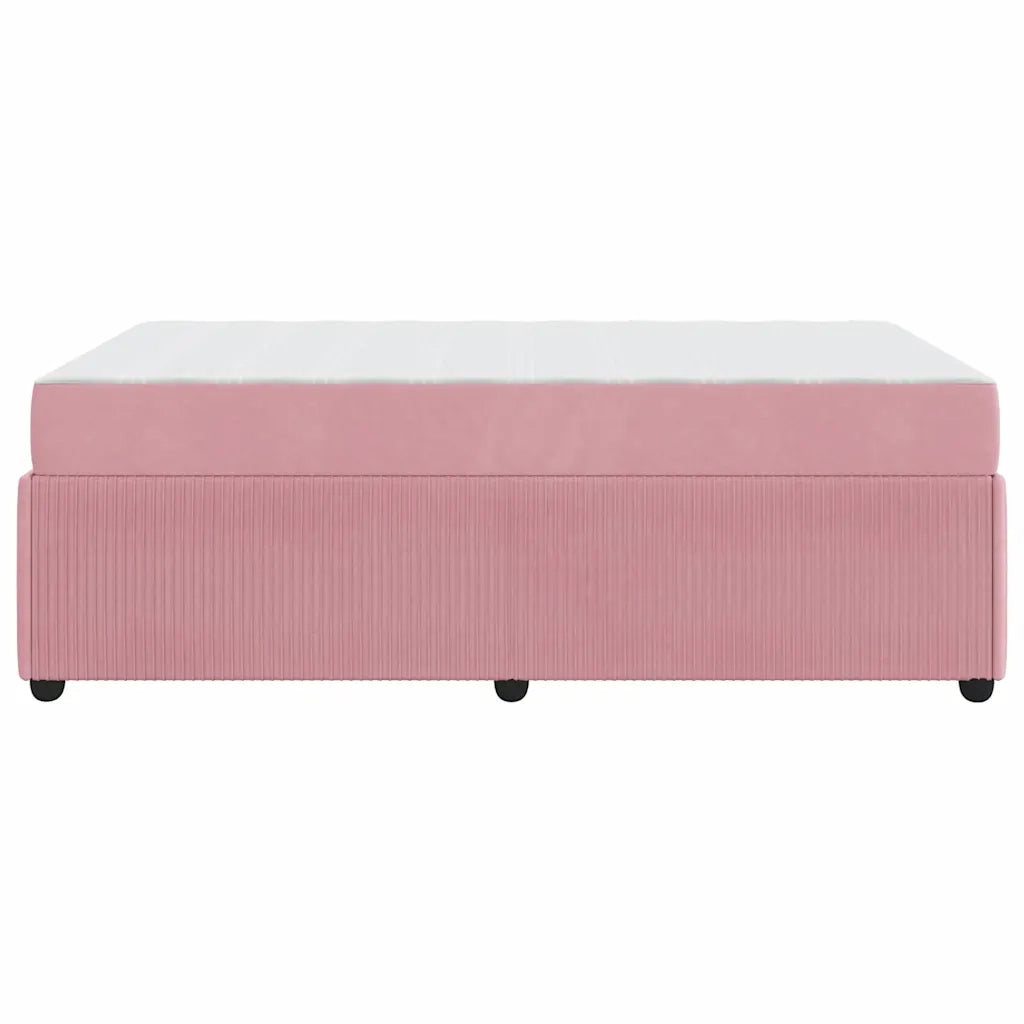 Struttura del letto con materasso Rosa 120 x 190 cm Tessuto