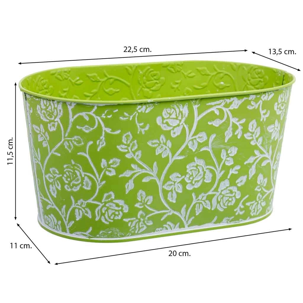 Cestino in metallo verde 22,5x13,5x11,5 B20x11